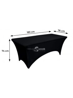   Univerzális asztalterítő fekete színben 180 cm hosszú asztalra, rugalmas anyagból
