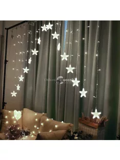   Csillagfények, karácsonyi fények, függöny 4m 136 LED-vel