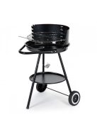 Kerek kerti grill állítható ráccsal - kerti sütő, grillező, grillrács, kerti party, tűzrakóhely