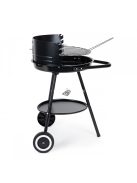 Kerek kerti grill állítható ráccsal - kerti sütő, grillező, grillrács, kerti party, tűzrakóhely