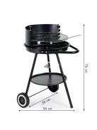 Kerek kerti grill állítható ráccsal - kerti sütő, grillező, grillrács, kerti party, tűzrakóhely