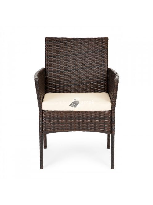 Rattan kerti bútor szett 4 székkel és üveglappal ellátott asztallal