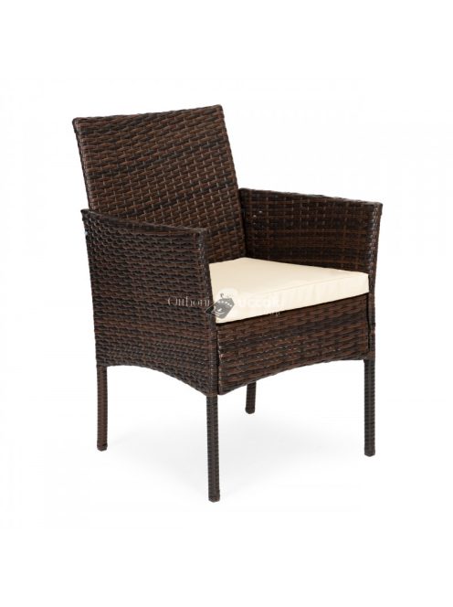 Rattan kerti bútor szett 4 székkel és üveglappal ellátott asztallal