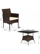 Rattan kerti bútor szett 4 székkel és üveglappal ellátott asztallal
