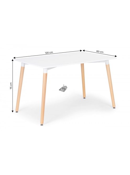 Korszerű étkezőasztal, konyha, nappali, 120x60 cm