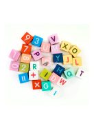 Fa tanuló építőkocka város szőnyeggel 121 darab