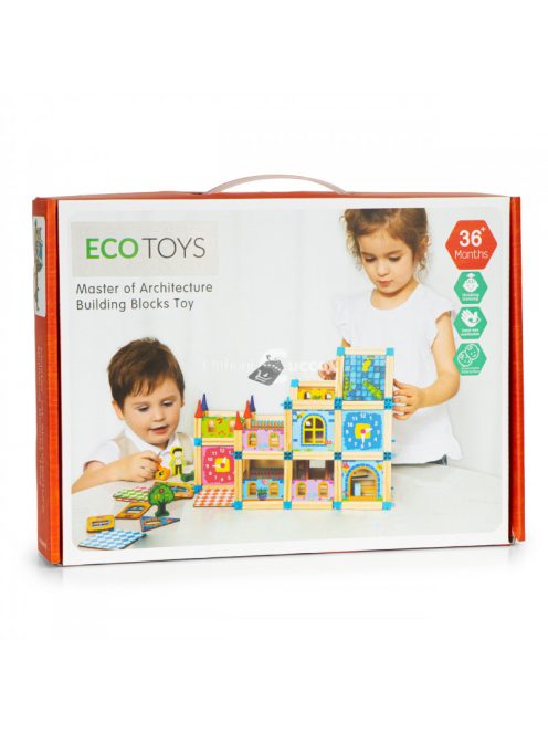 Fa építő játék 6 az 1-ben ház