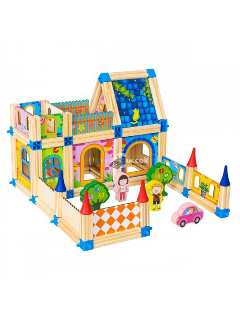 Fa építő játék 6 az 1-ben ház