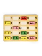 Matematikai oktató kockák dominókkal és táblával