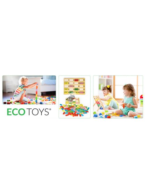 Matematikai oktató kockák dominókkal és táblával