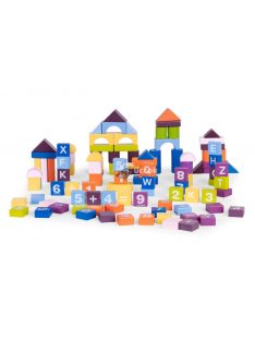   Színes faépítő kockák gyerekeknek 108db - Kreatív játék, oktatás, építészet, szórakozás, gyermekfejlesztés