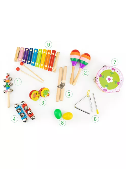 Zenei hangszer szett 14 hangszerrel + táska Ecotoys