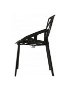 Modern fekete nappali székek szettje, 4 db