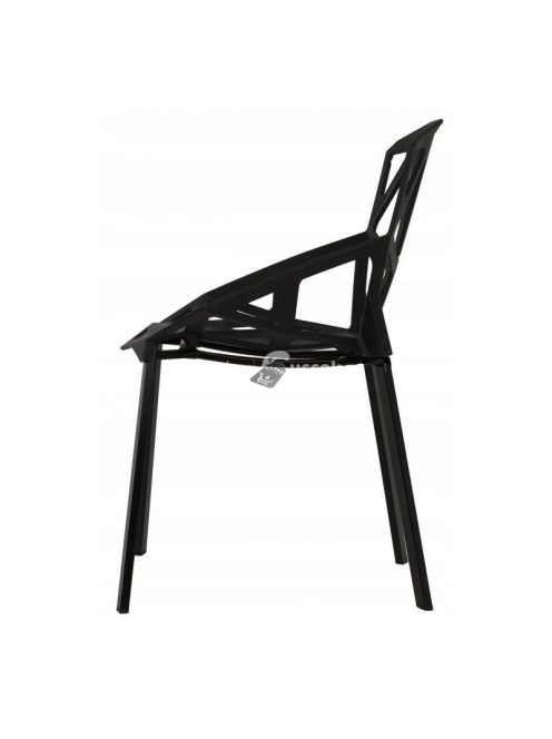 Modern fekete nappali székek szettje, 4 db