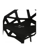 Modern fekete nappali székek szettje, 4 db