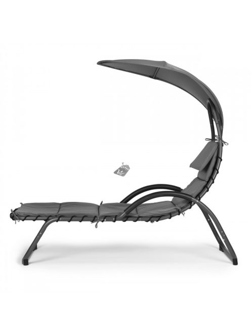 Kerti nyugágy nagy ovális napernyővel ModernHome - kényelmes pihenés a kertben, napvédelemmel, modern designnal.