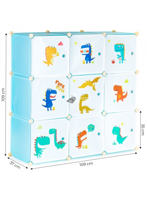 Gyermek tároló szekrény 9 polccal