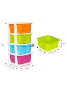 Tároló szervező 4 kihúzható műanyag fiókkal