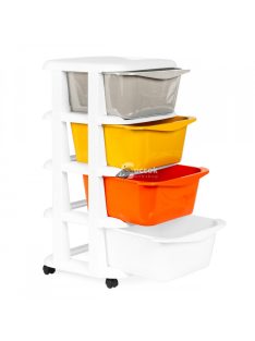   Tároló szervező 4 kihúzható fiókkal, kerekekkel - Gyerek szoba, iroda, nappali rendezés, praktikus tárolás