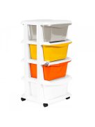 Tároló szervező 4 kihúzható fiókkal, kerekekkel - Gyerek szoba, iroda, nappali rendezés, praktikus tárolás