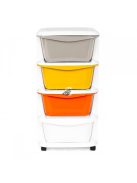 Tároló szervező 4 kihúzható fiókkal, kerekekkel - Gyerek szoba, iroda, nappali rendezés, praktikus tárolás