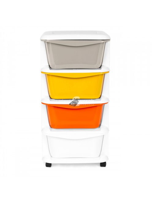 Tároló szervező 4 kihúzható fiókkal, kerekekkel - Gyerek szoba, iroda, nappali rendezés, praktikus tárolás