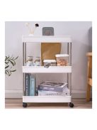 Műanyag fürdőszobai polcos állvány 4 polccal és kerekekkel