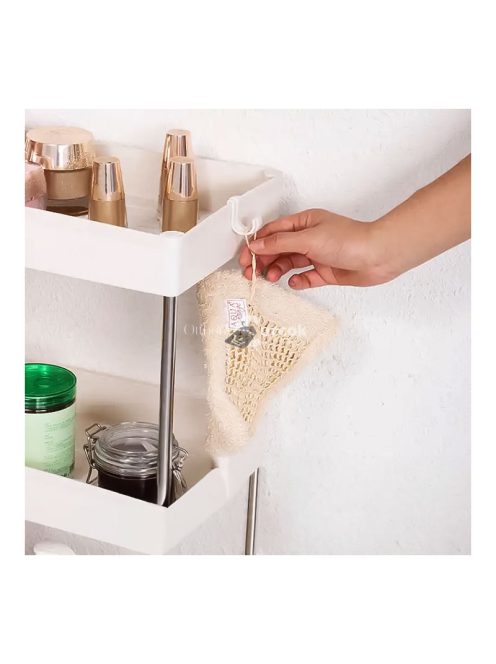 Műanyag fürdőszobai polcos állvány 4 polccal és kerekekkel