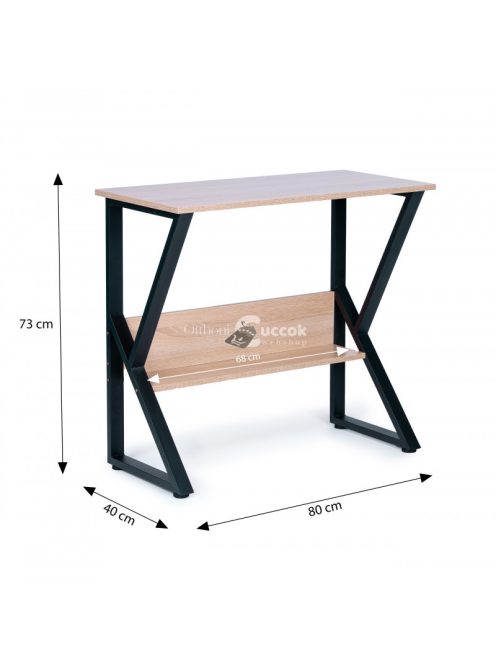 Asztali számítógép íróasztal polccal, gaming asztal 80x40cm - Egyszerű, praktikus és modern design. - Barna