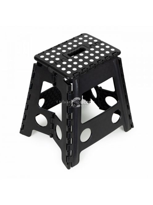 Összecsukható háromlábú, 1 lépcsős műanyag zsámoly, 39 cm