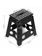 Összecsukható háromlábú, 1 lépcsős műanyag zsámoly, 39 cm