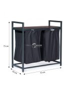 Ruhaválogató kosár, 2 kosár, acél loft szerkezet