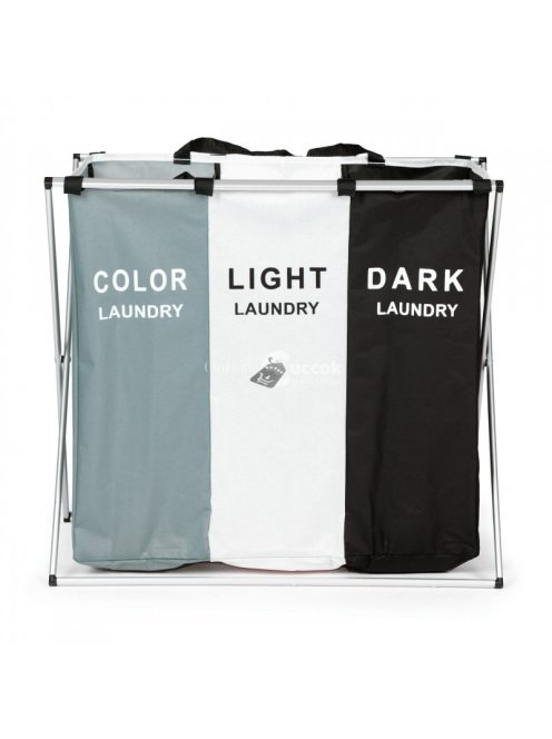 Ruhatartó kosár, 3 szövet kosárral, alumínium szerkezet