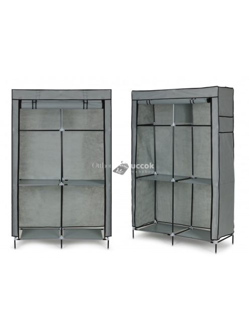 Nagy szövetes ruhásszekrény polcokkal ruhákhoz és cipőkhöz