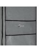 Nagy szövetes ruhásszekrény polcokkal ruhákhoz és cipőkhöz