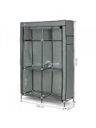 Nagy szövetes ruhásszekrény polcokkal ruhákhoz és cipőkhöz