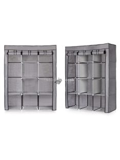   Textil ruhásszekrény - nagy méretű textil szekrény polcokkal ruhák és cipők számára