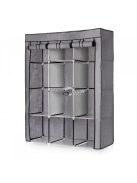 Textil ruhásszekrény - nagy méretű textil szekrény polcokkal ruhák és cipők számára