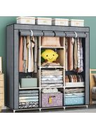 Textil ruhásszekrény - nagy méretű textil szekrény polcokkal ruhák és cipők számára