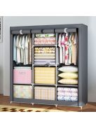Textil ruhásszekrény - nagy méretű textil szekrény polcokkal ruhák és cipők számára