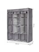 Textil ruhásszekrény - nagy méretű textil szekrény polcokkal ruhák és cipők számára