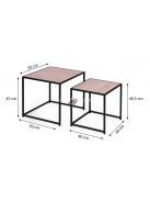 Két darab kávézóasztal, Loft design, modern otthonba, minimalista stílus, nappali berendezés