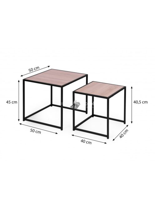 Két darab kávézóasztal, Loft design, modern otthonba, minimalista stílus, nappali berendezés