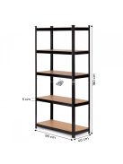 Fém tároló állvány garázs pince 5 polccal