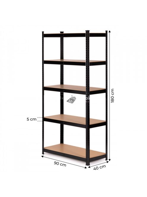 Fém tároló állvány garázs pince 5 polccal