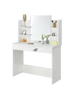   Stílusos sminkasztal nagy tükörrel és polcokkal - ModernHome