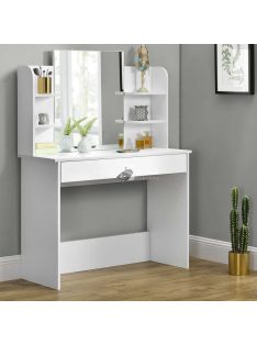   Stílusos sminkasztal nagy tükörrel és polcokkal - ModernHome