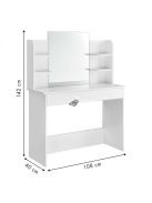 Stílusos sminkasztal nagy tükörrel és polcokkal - ModernHome