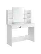 Stílusos sminkasztal nagy tükörrel és polcokkal - ModernHome