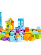 Fa oktató építőkocka város 100 db-os szortírozóval